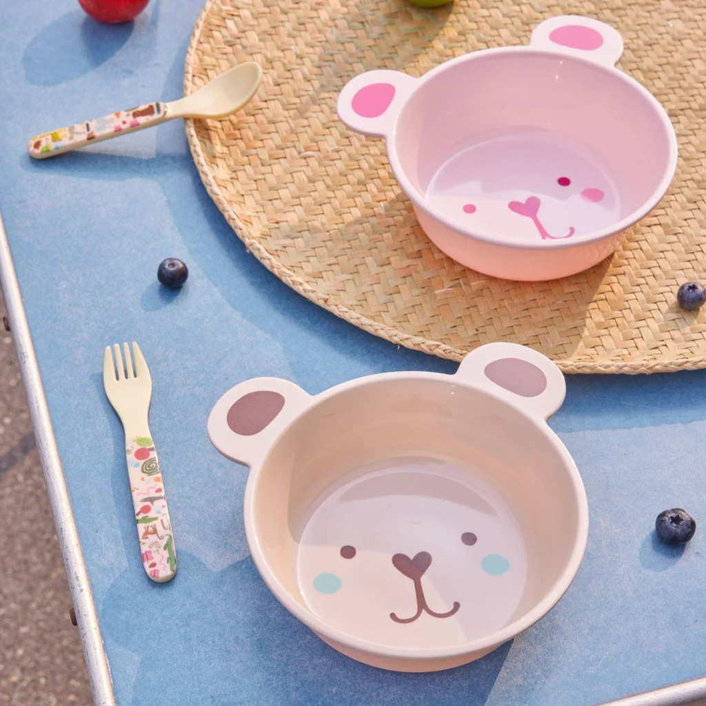 Melamine Kids Bowl | Brown Bear Print - Image 2