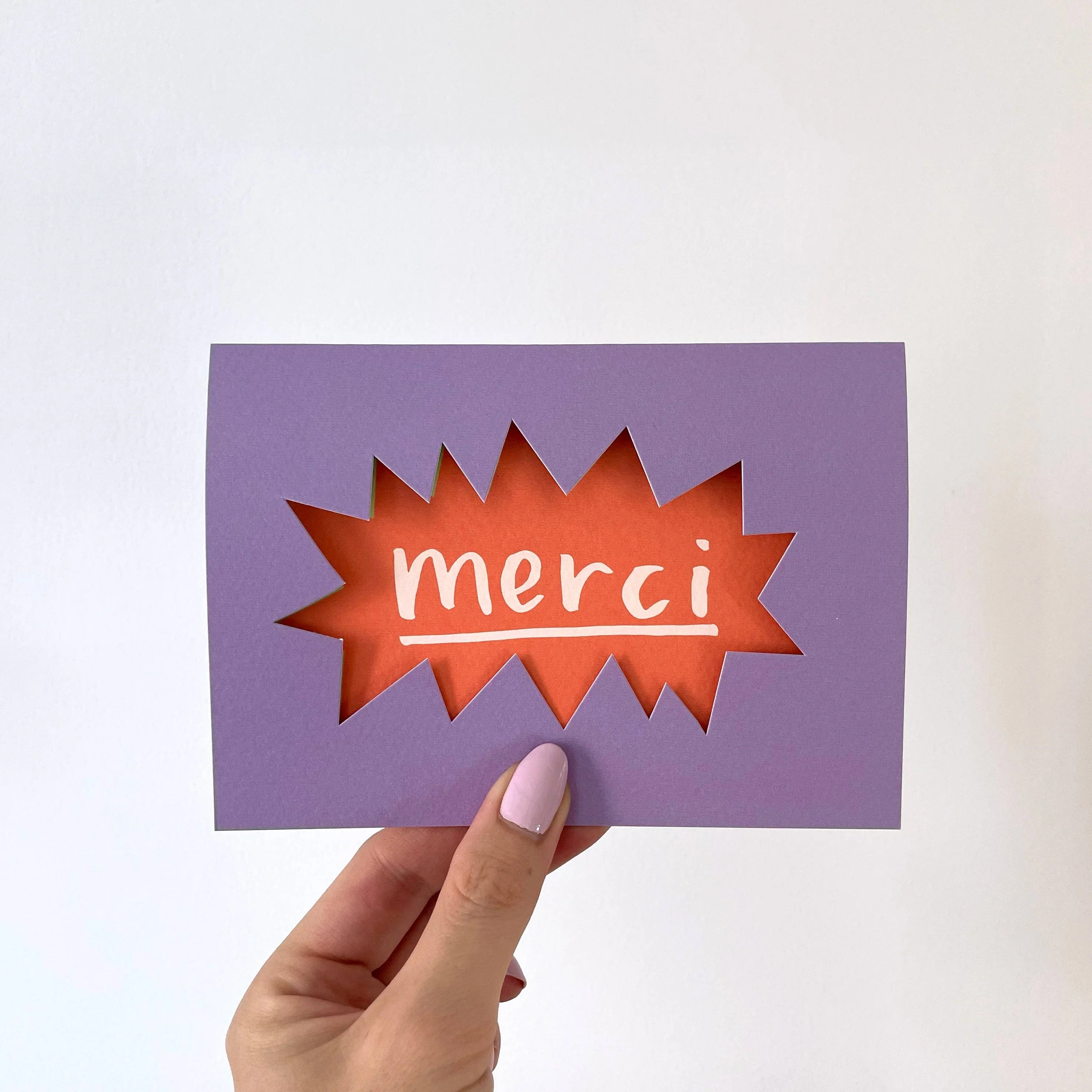 Merci - Thank You Card - Die Cut Card