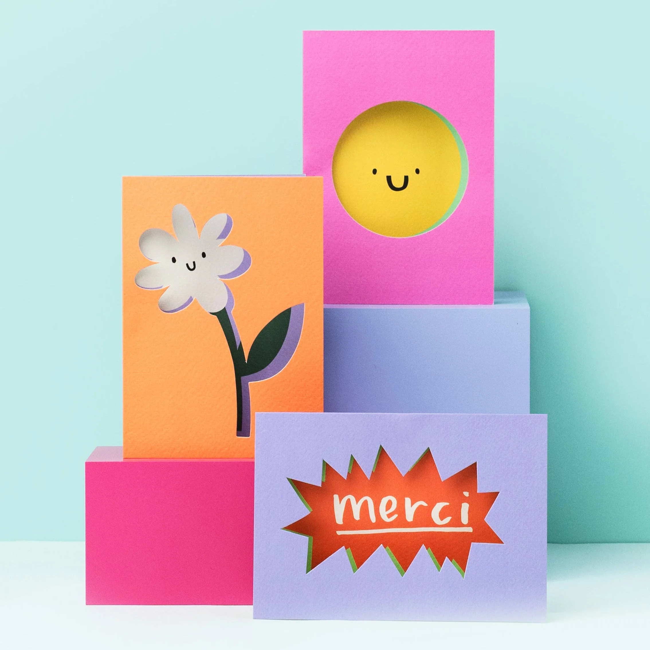 Merci - Thank You Card - Die Cut Card - Image 3