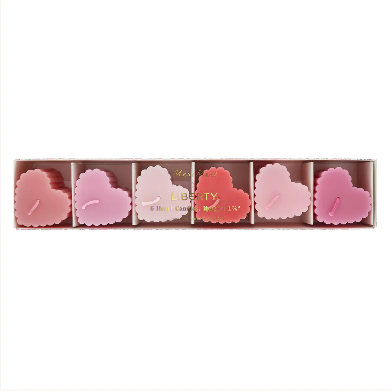 Meri Meri x Liberty Scalloped Heart Candles (x6) - Image 3