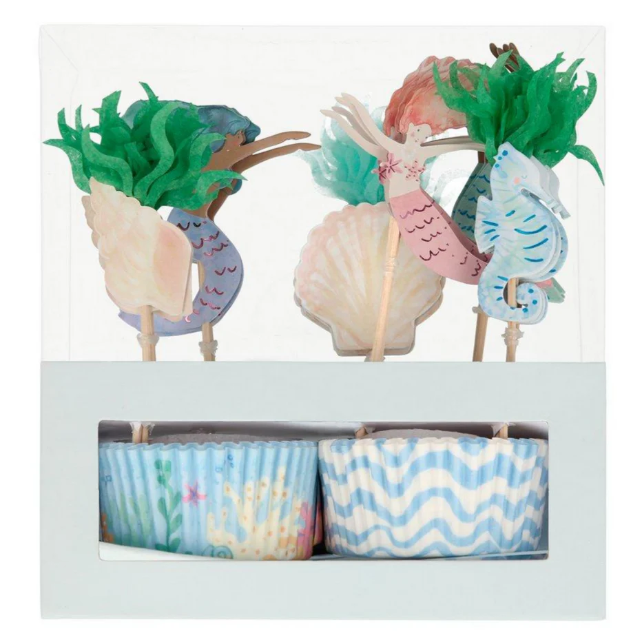 Mermaid Cupcake Kit (24 toppers) - Image 3