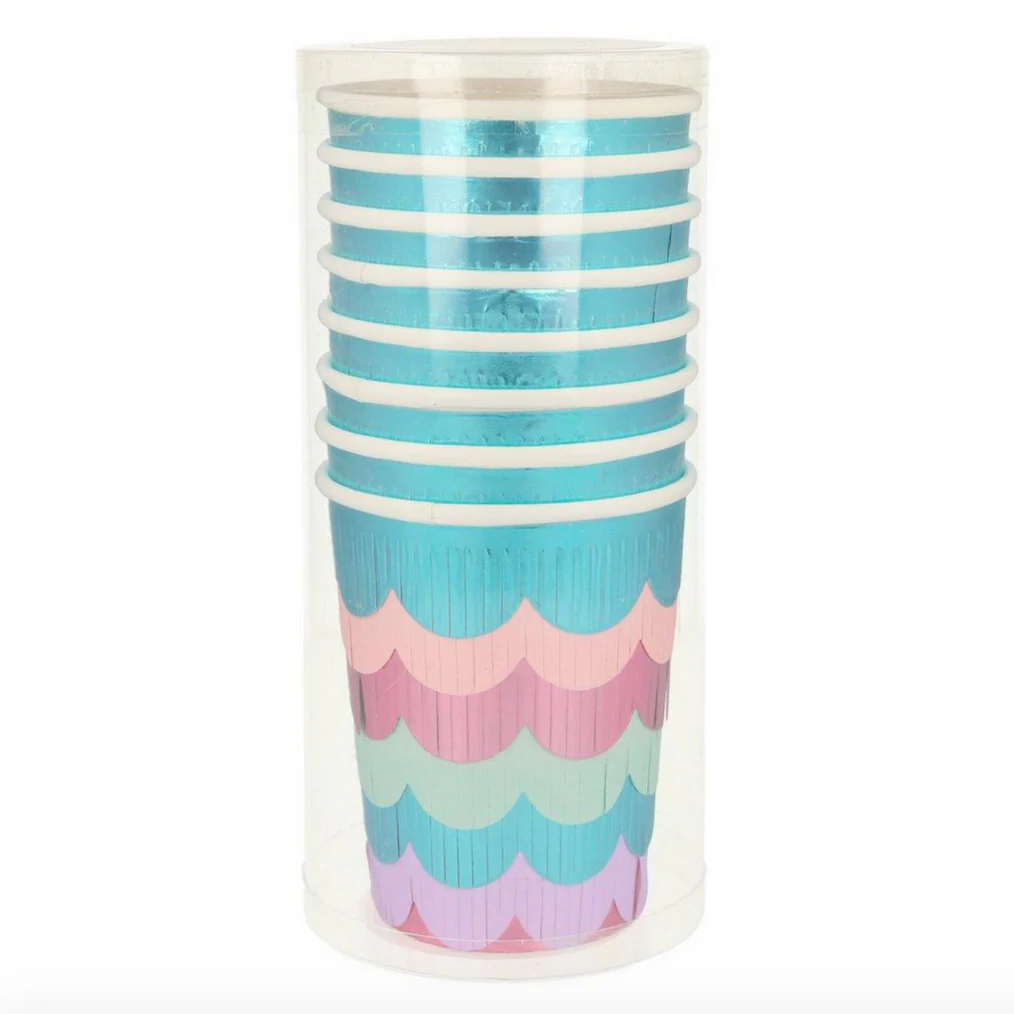 Mermaid Scalloped Fringe Cups (8pk) - Image 3