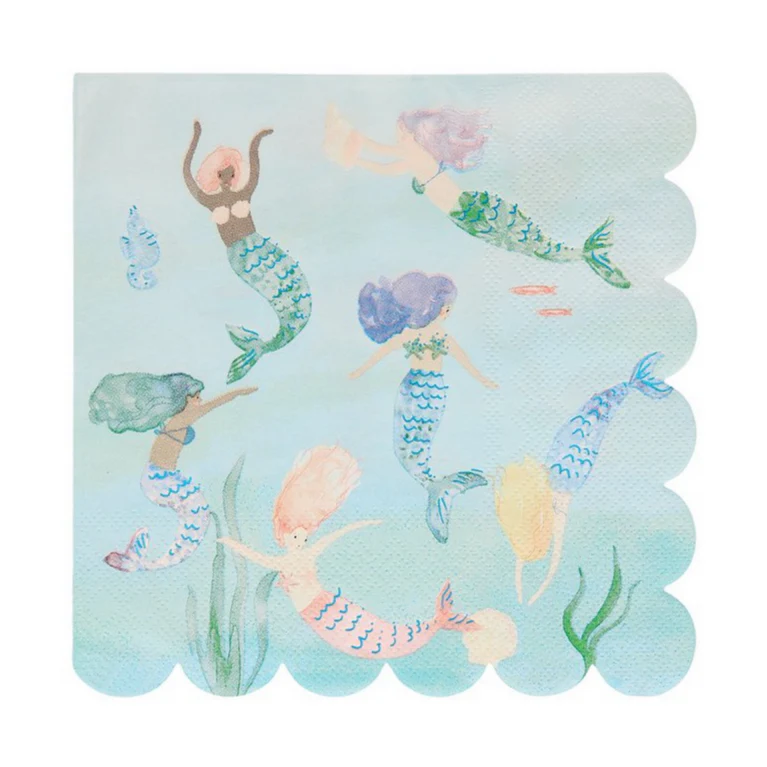 Mermaids Swimming Napkins (16pk)