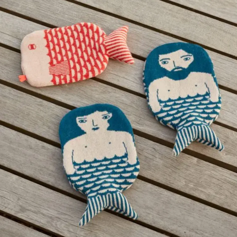 Merman Hot Water Bottle - blue - Image 2