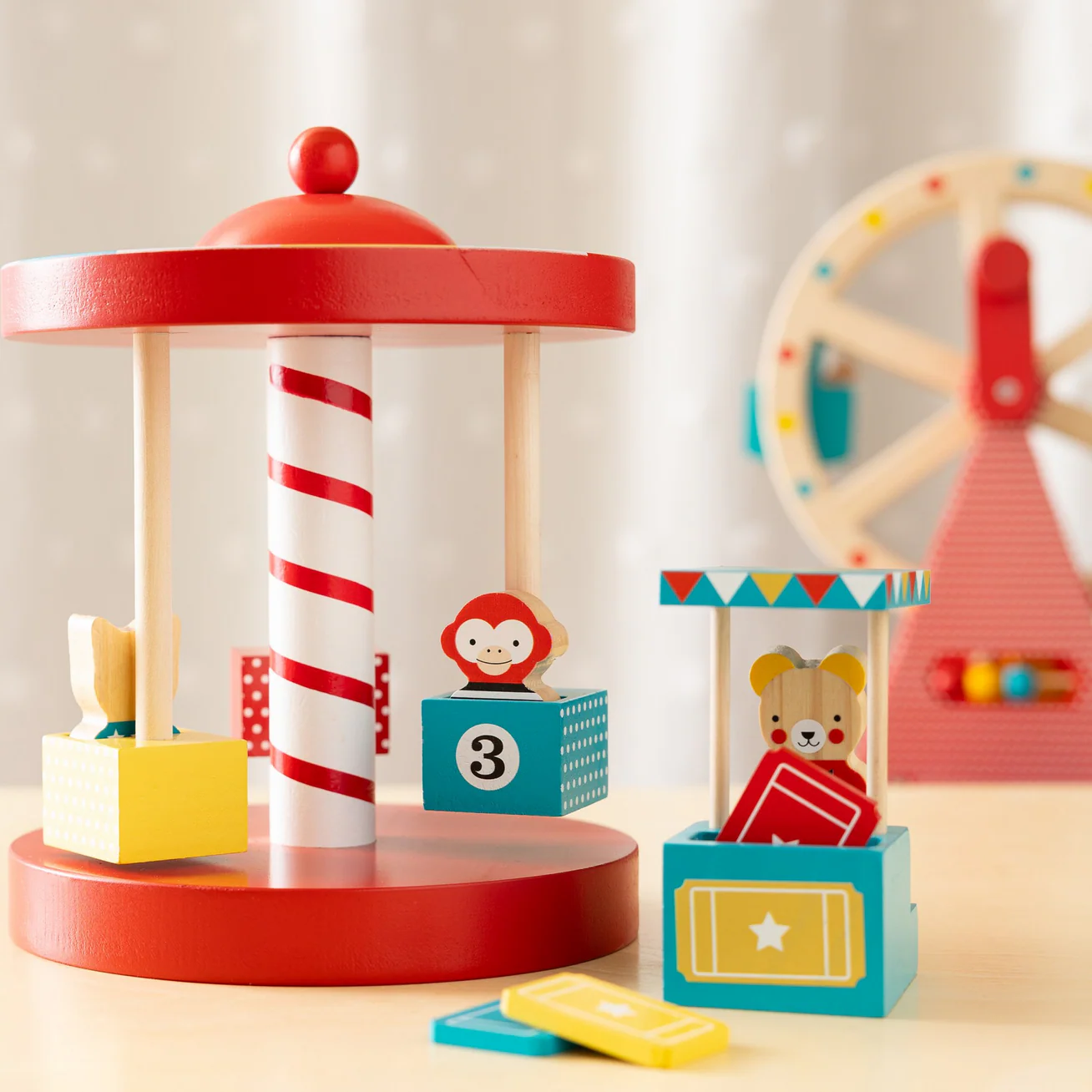 Merry-Go-Round Wooden Carousel - Image 4