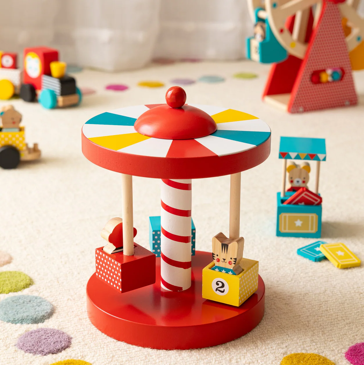 Merry-Go-Round Wooden Carousel - Image 5