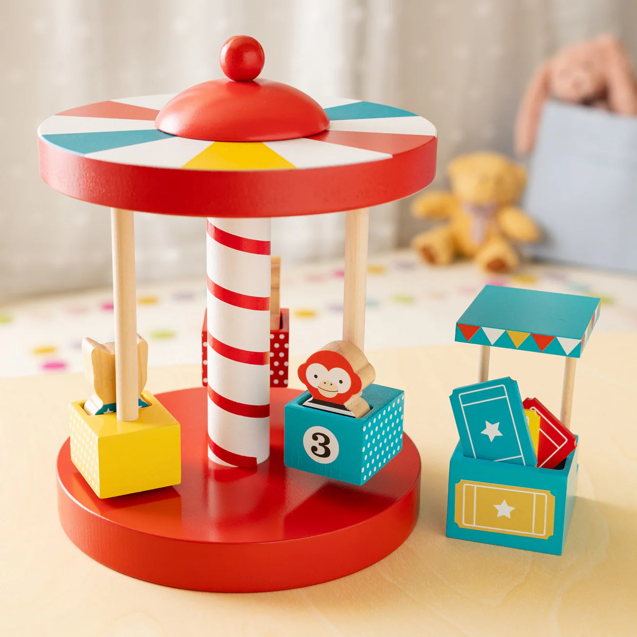 Merry-Go-Round Wooden Carousel - Image 7
