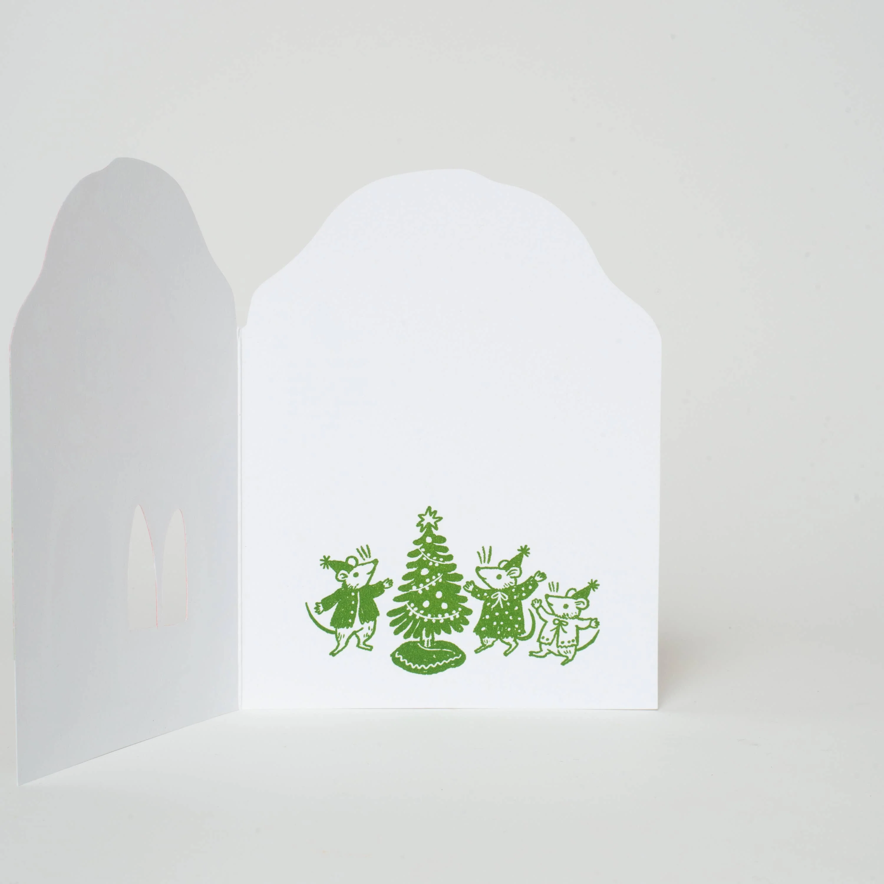 Merry Mushroom House Letterpress Holiday Greeting Card -Phoebe Wahl: Box set - Image 2