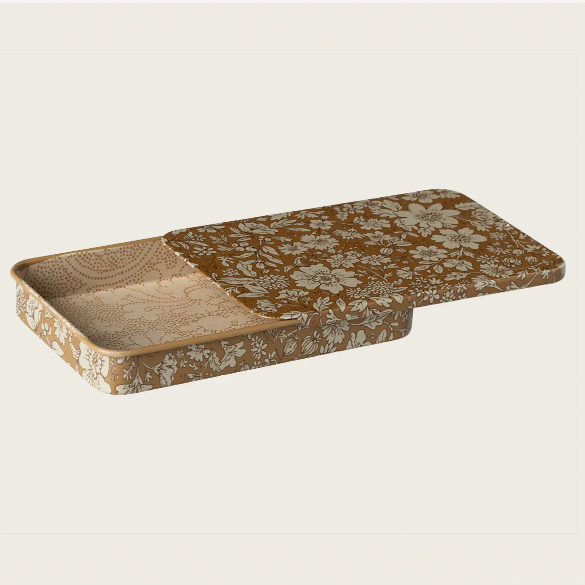 Metal box with sliding lid - ocher - Image 2