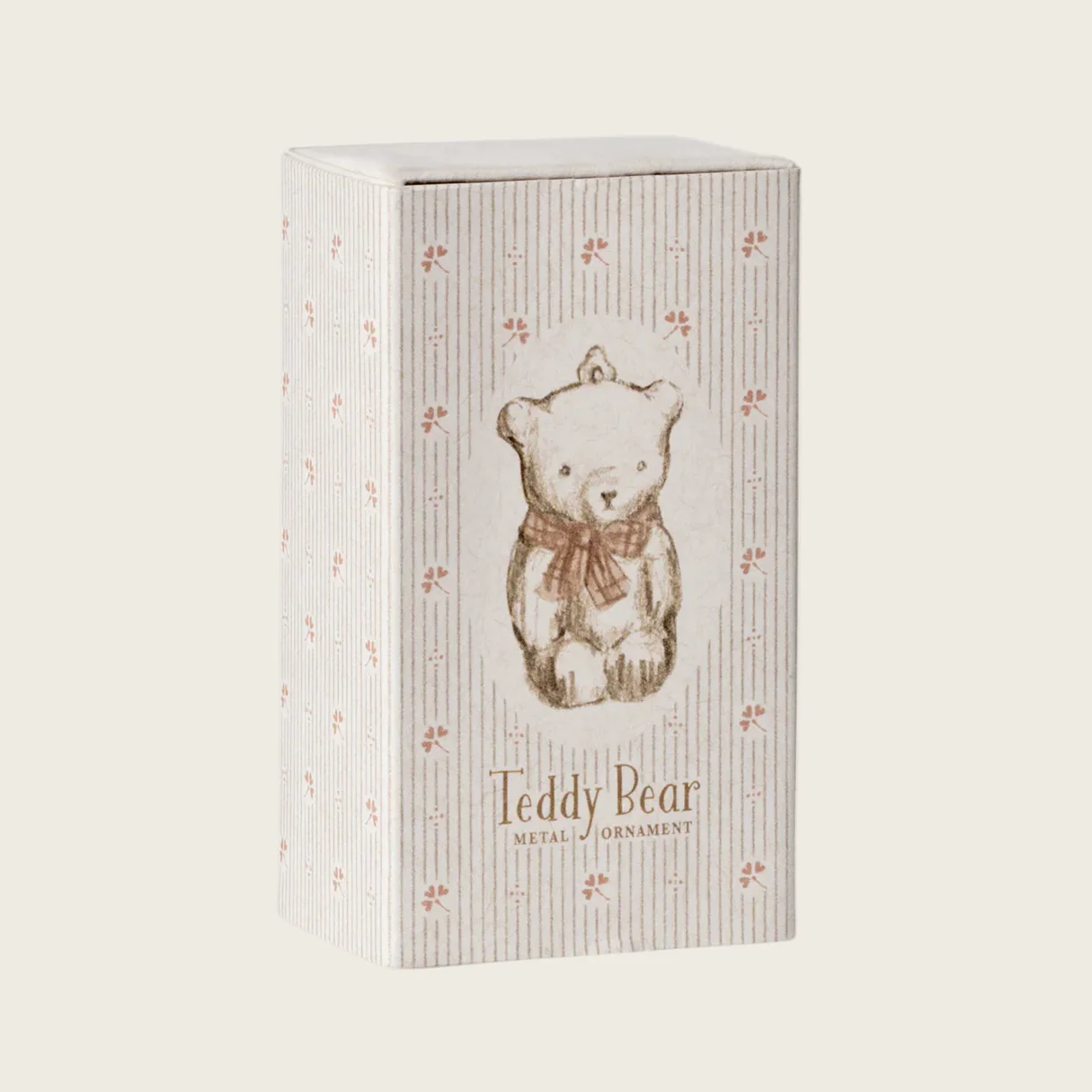 Teddy bear Metal ornament - Off white/Rose - Image 3