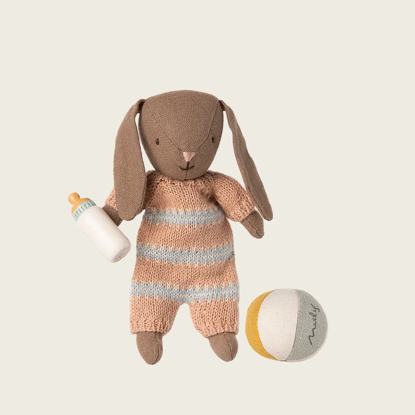 Micro Bunny set - Brown - Dusty rose