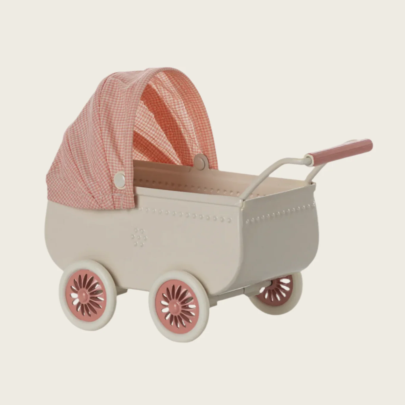 Micro Pram for mouse -coral & pink - Image 2