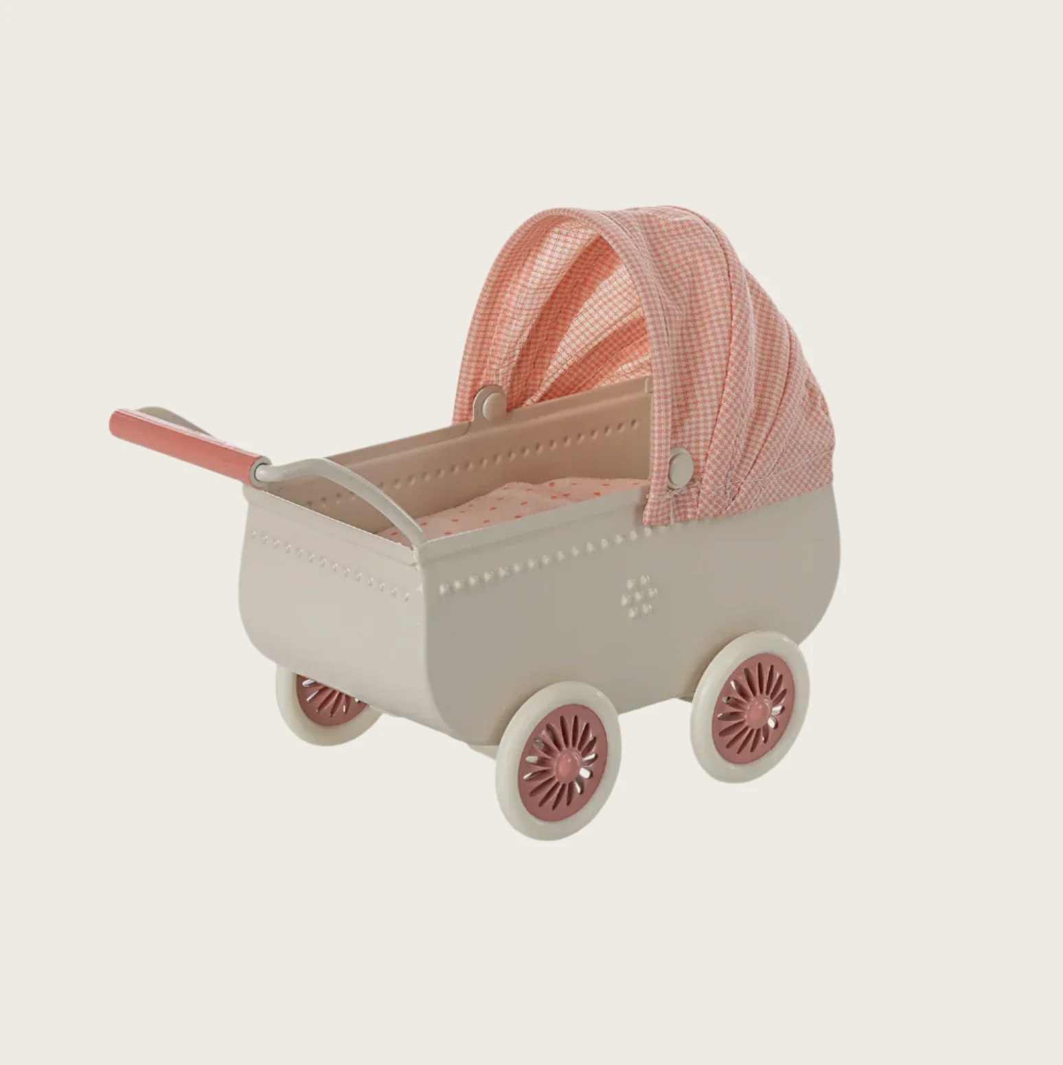 Micro Pram for mouse -coral & pink - Image 3