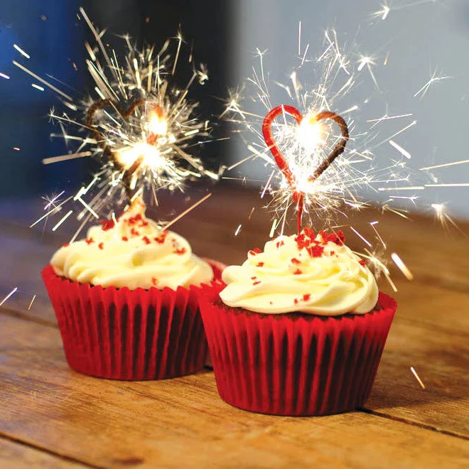 Mini 4" Red Heart Sparkler Wands - Tube of 4 - Image 2