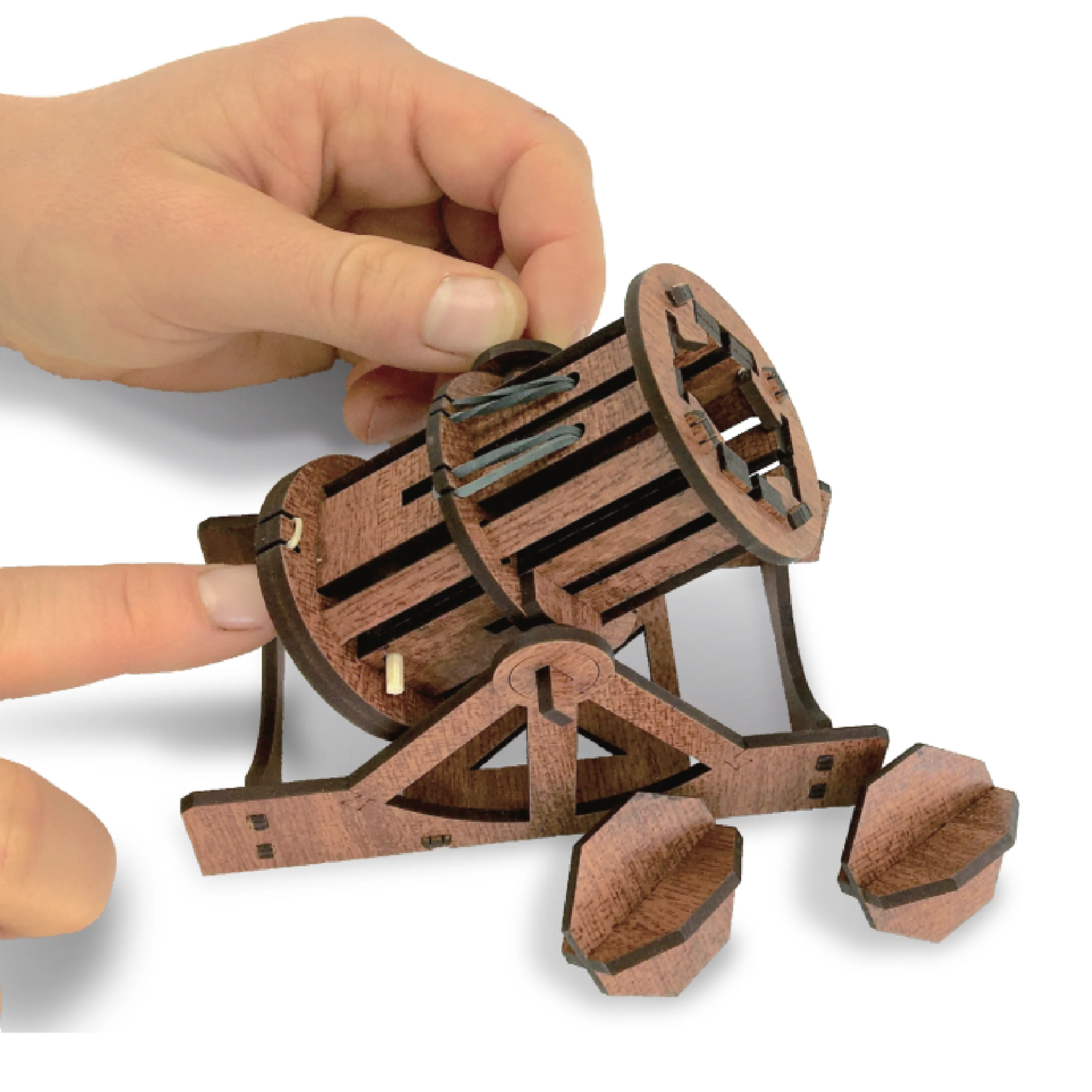 Mini Cannon : Wooden Engineering Model Building Kit - Image 2