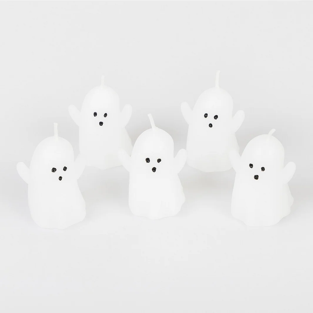 Mini Ghost Candles (x5) - Image 3