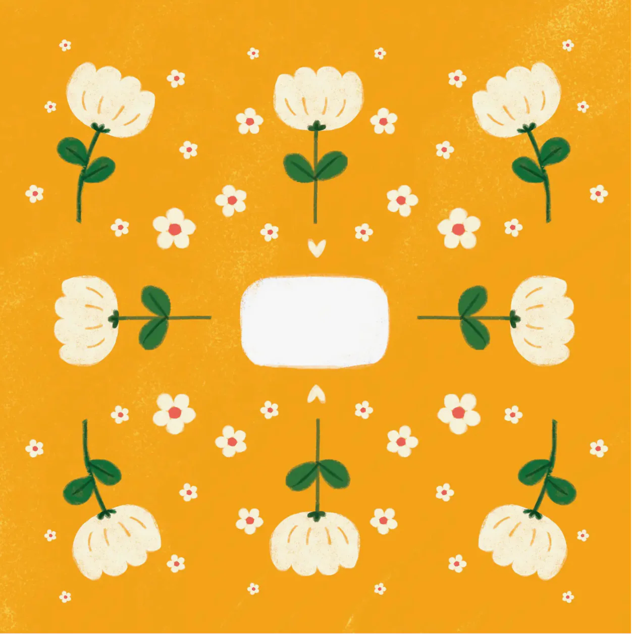 Mini Gift Wrap - Flowers Yellow -x6 sheets