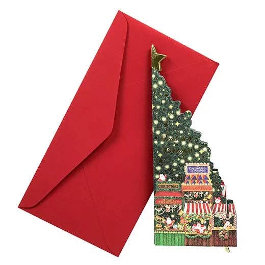Mini Santa Panorama Pop-Up Card Christmas Market - Image 2