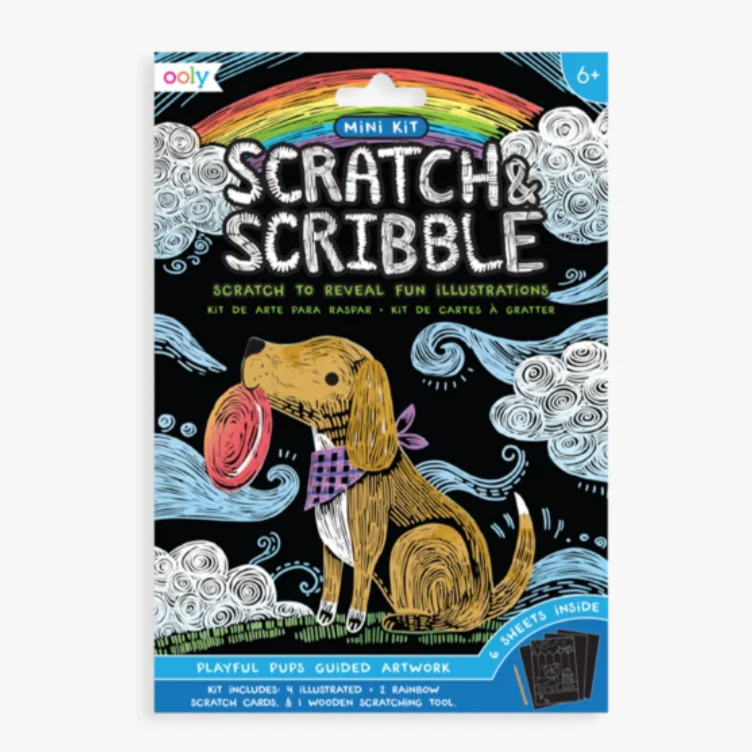 Mini Scratch & Scribble Art Kit: Playful Pups