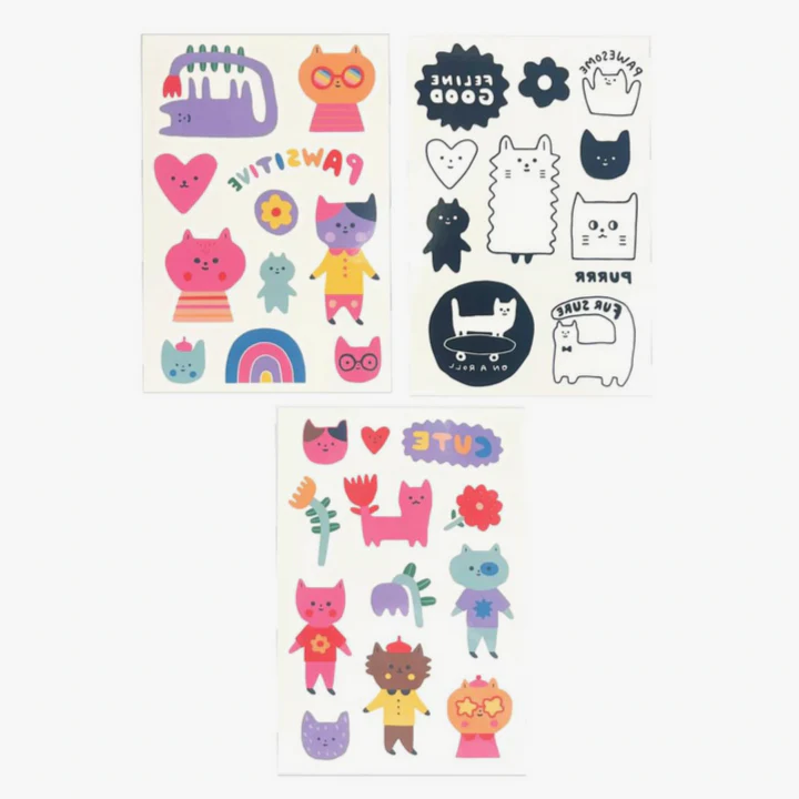Mini Tattoo Palooza Temporary Tattoos X Suzy Ultman- Pawsitive Cat - Image 4