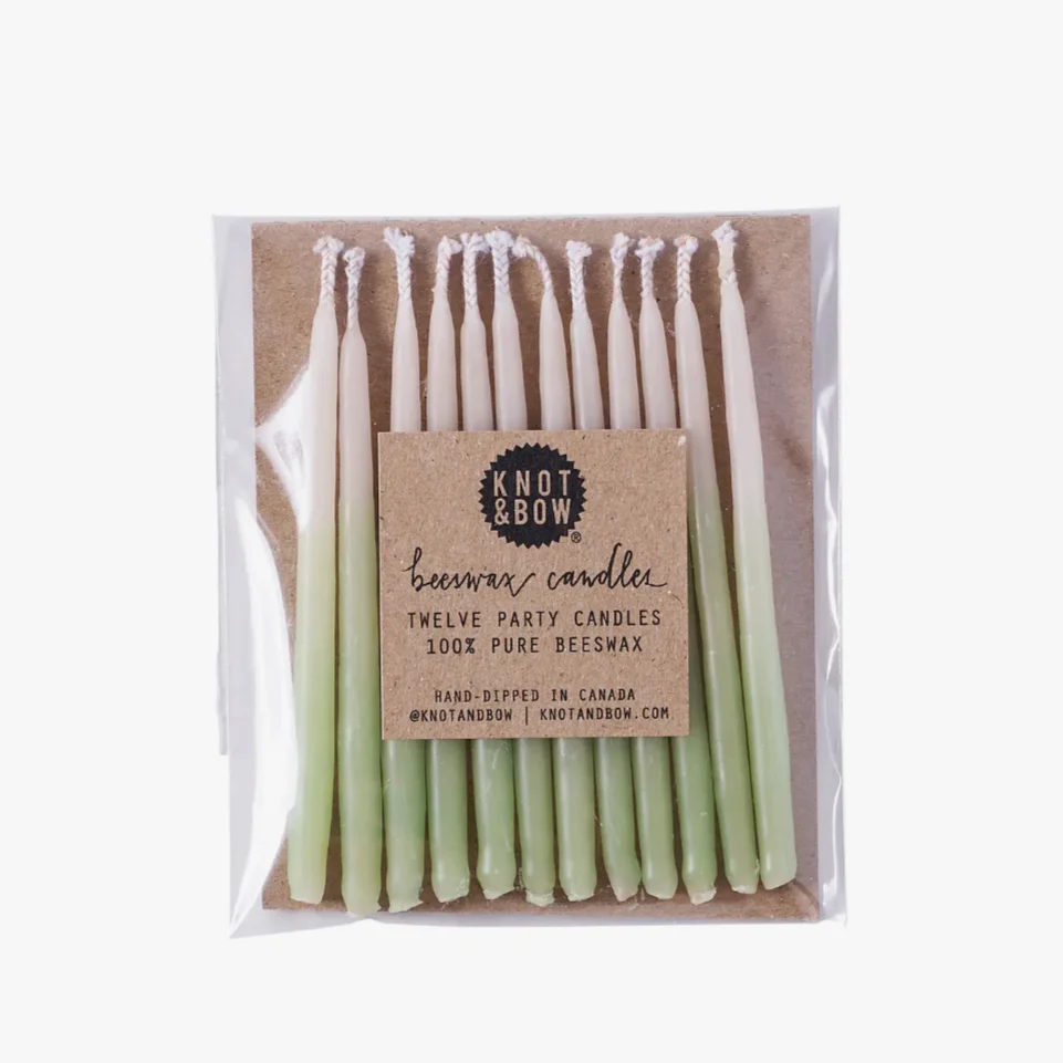 Mint Ombre Beeswax Birthday Candles (pk12)