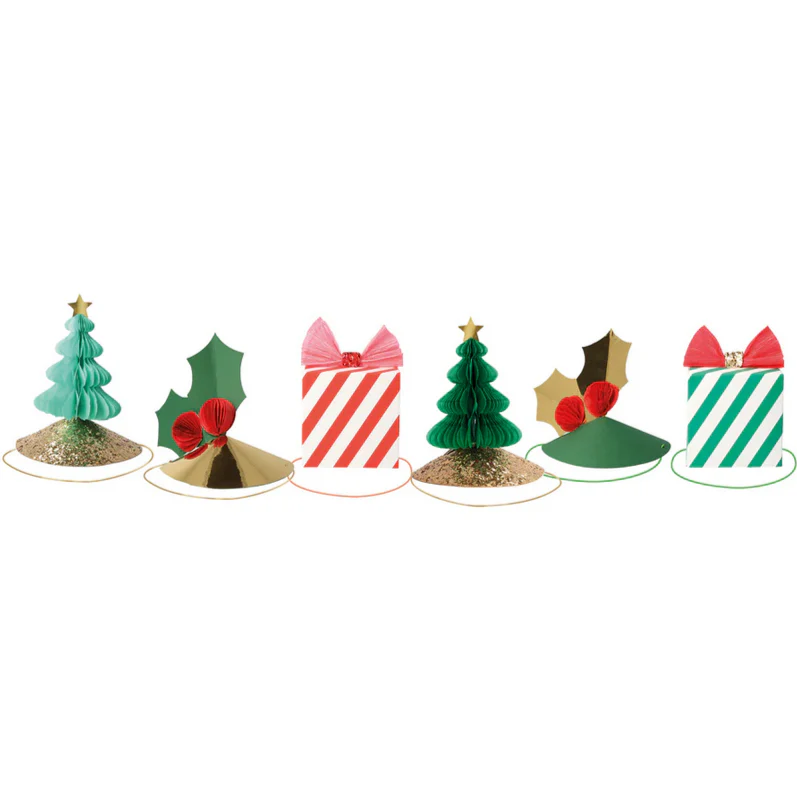 Mixed Christmas Party Hats -pk6 - Image 2
