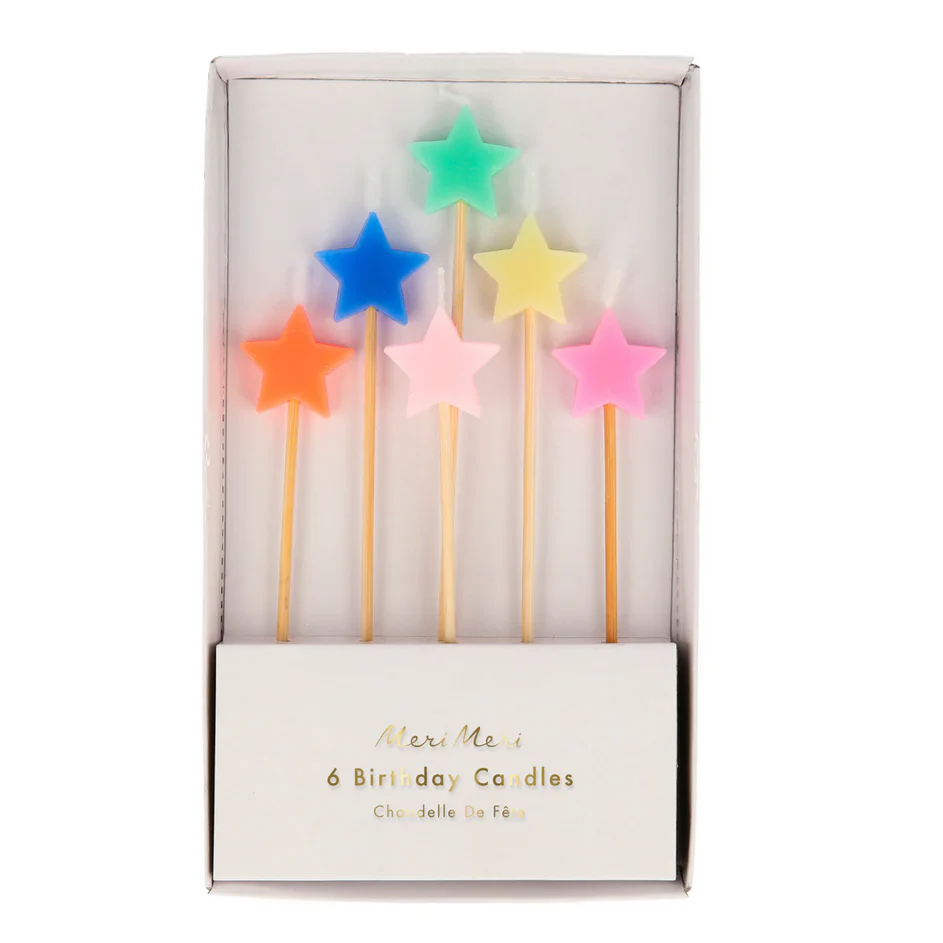 Mixed Star Candles (6pk)