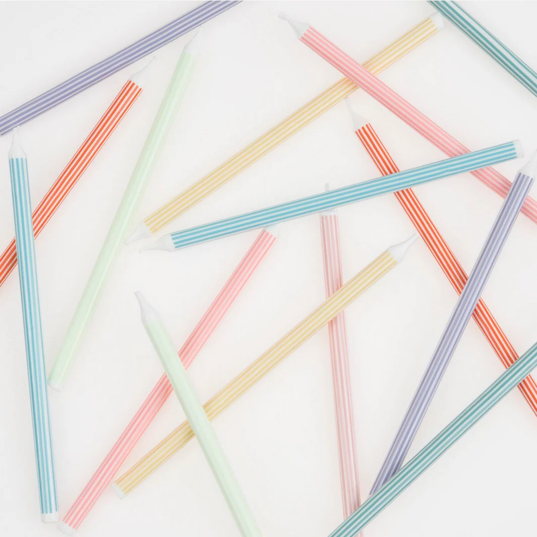 Mixed Striped Candles (16pk) - Image 3