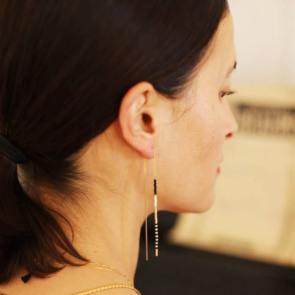 Miyuki Seed Bead Threader Earrings - Image 2