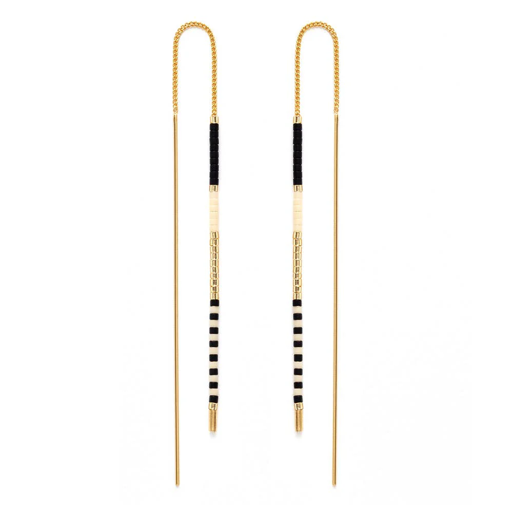 Miyuki Seed Bead Threader Earrings - Image 4