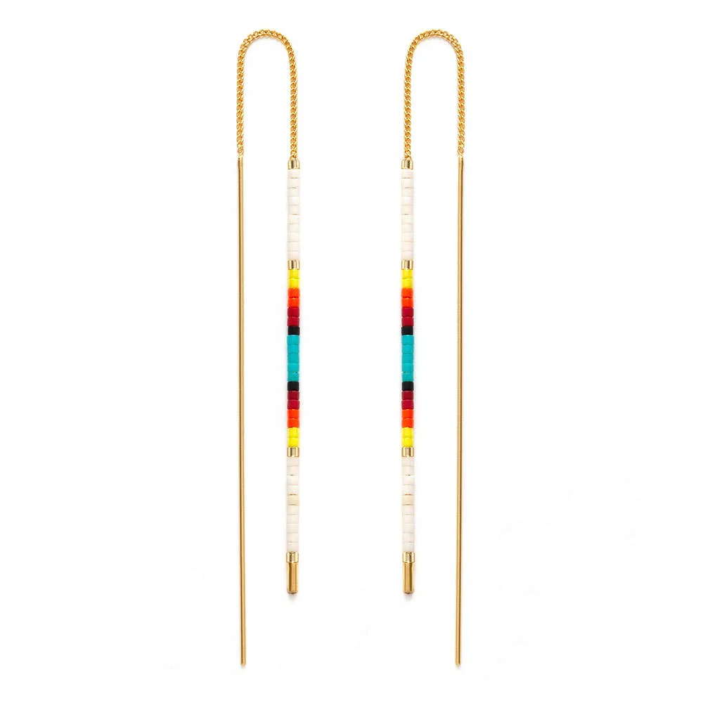 Miyuki Seed Bead Threader Earrings - Image 8