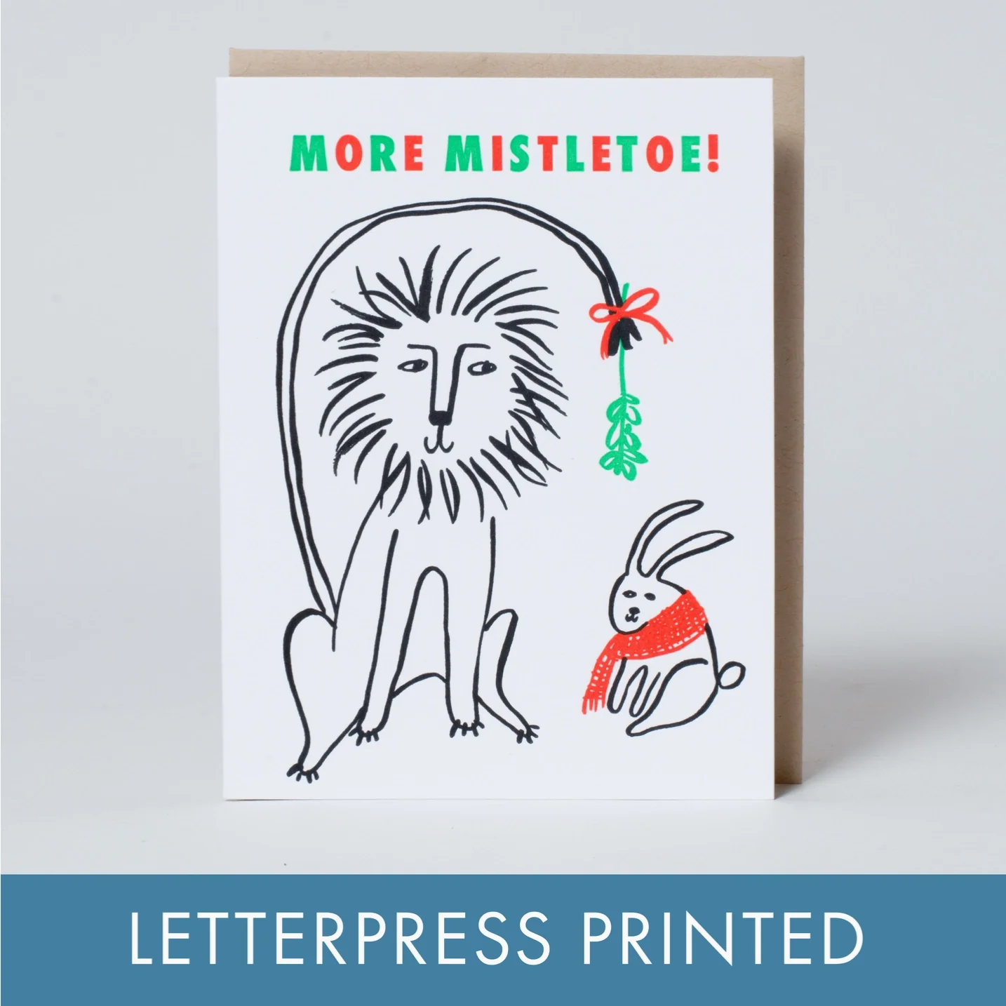 More Mistletoe Holiday Letterpress Card