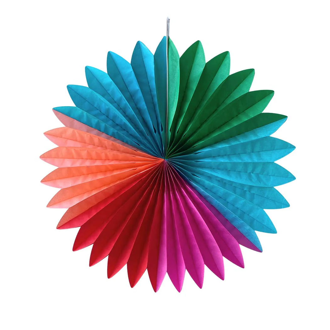 Multi Color Paper Fan Decoration - Image 3