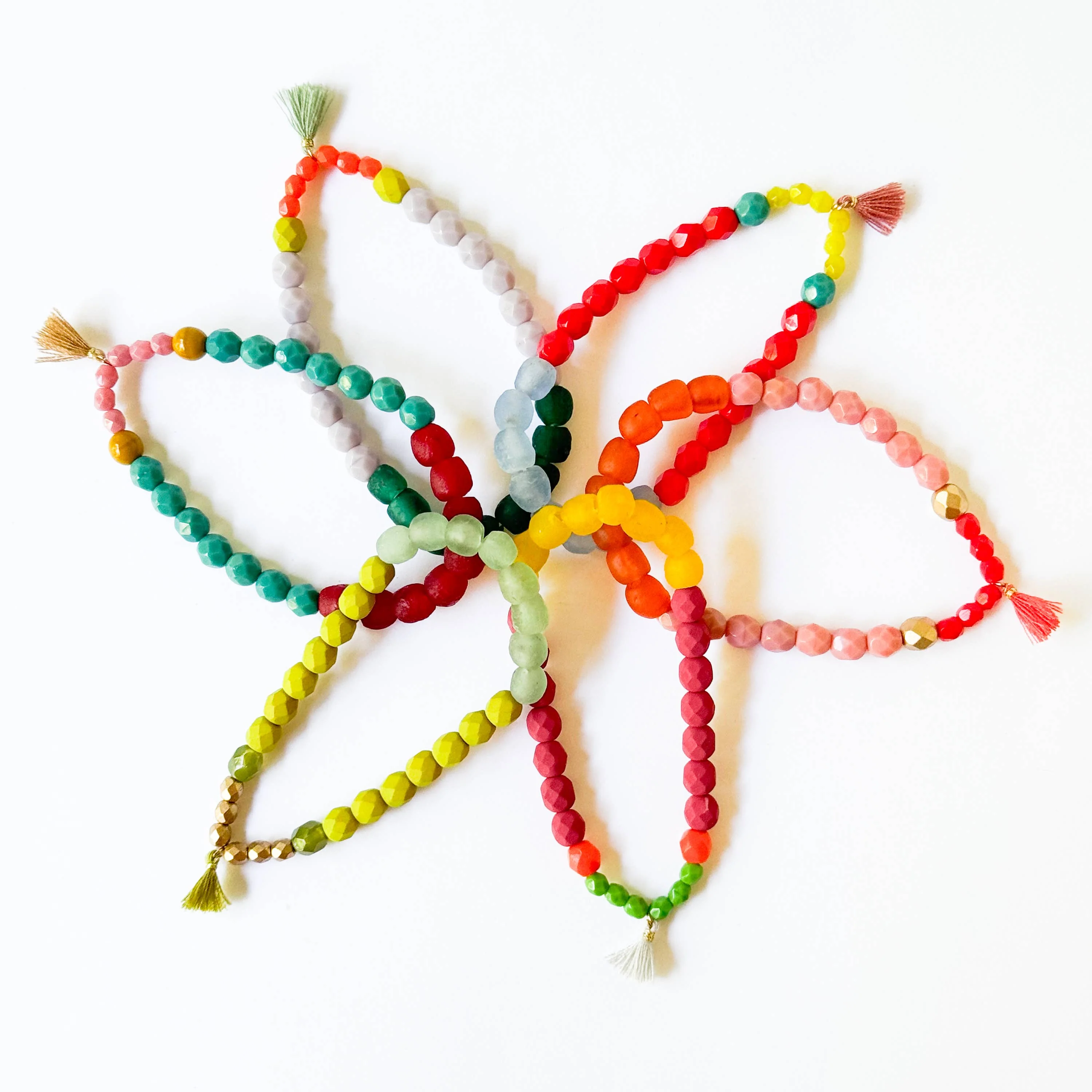 Multicolor Recycled African Glass And Mixed Bead Bracelet - Image 10