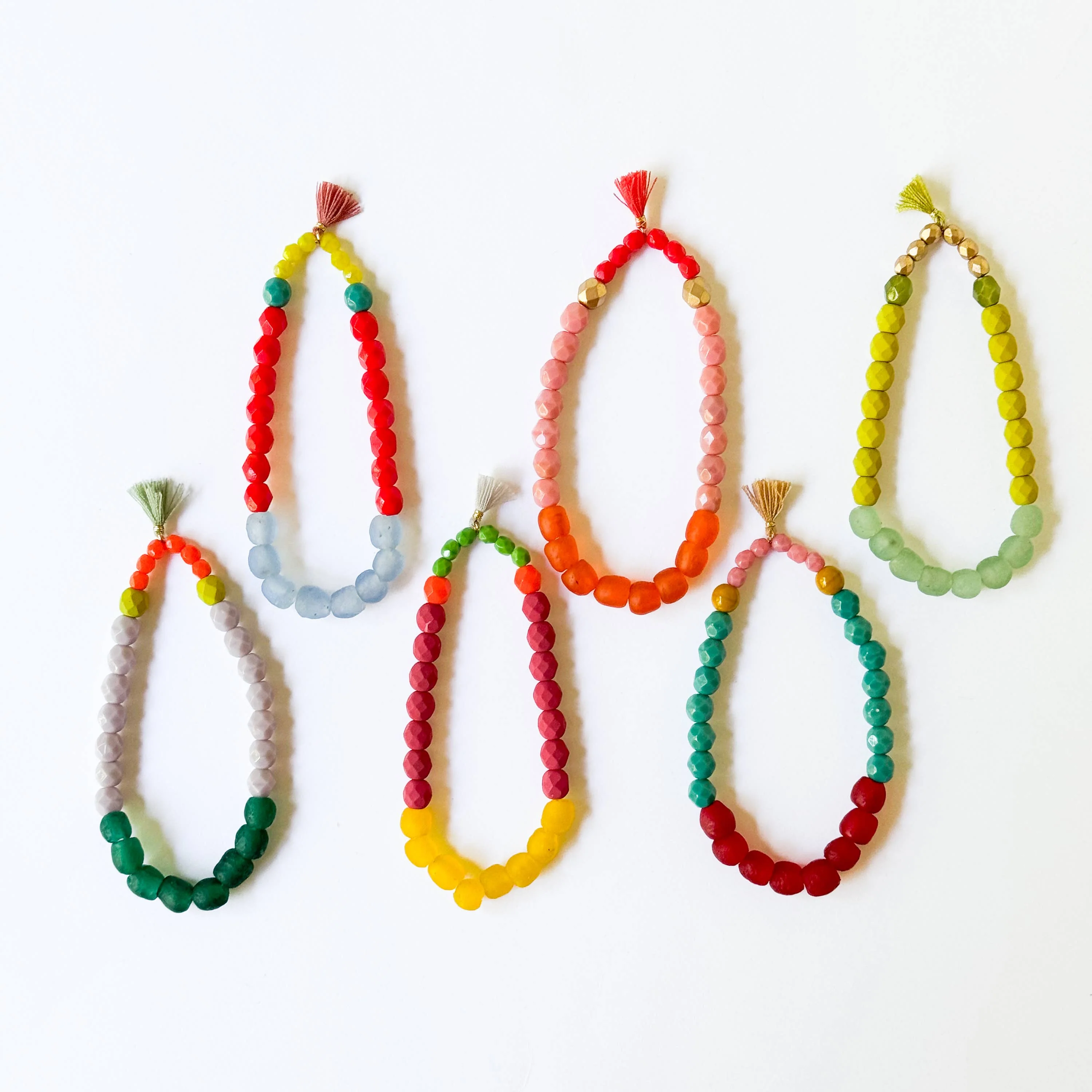 Multicolor Recycled African Glass And Mixed Bead Bracelet - Image 13