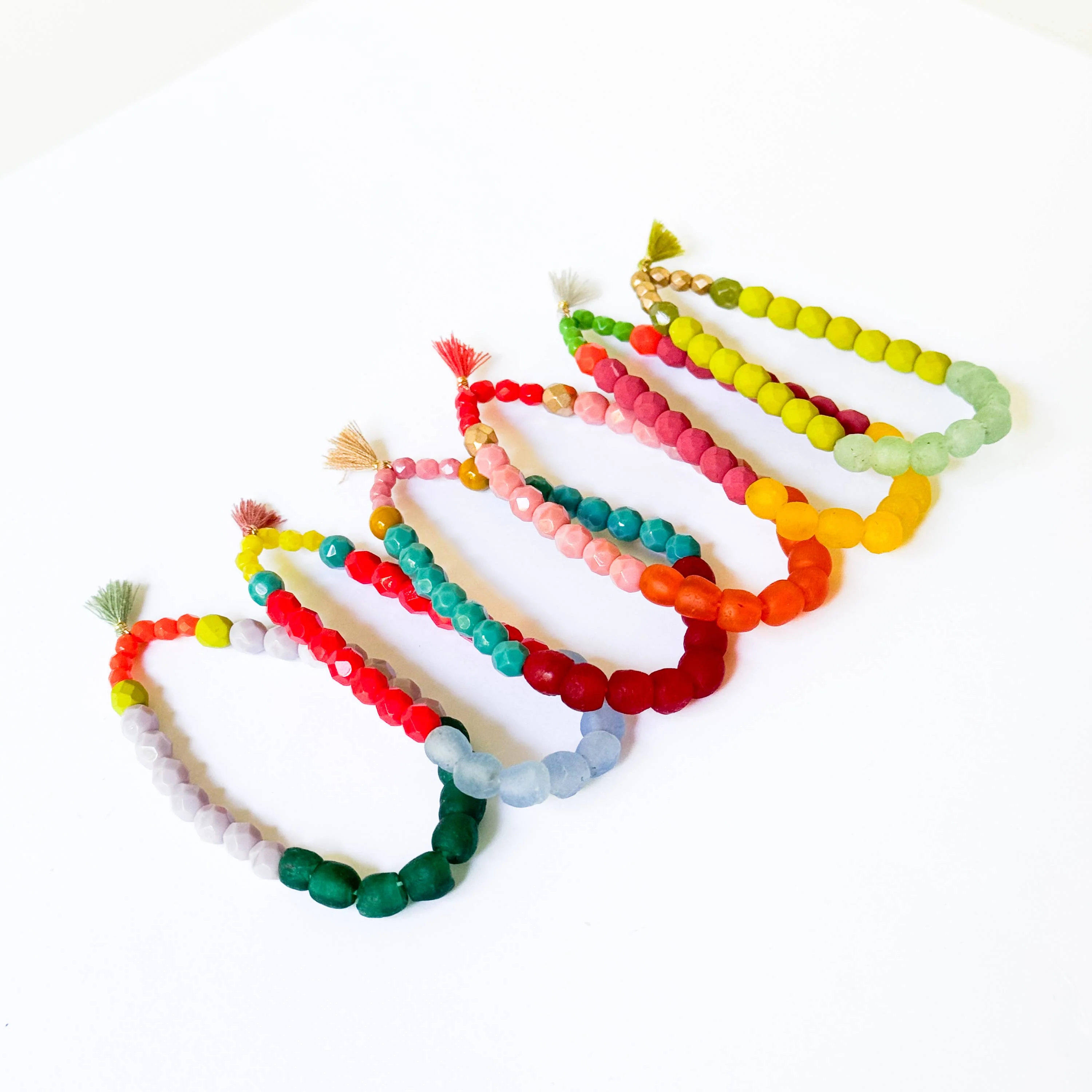 Multicolor Recycled African Glass And Mixed Bead Bracelet - Image 14