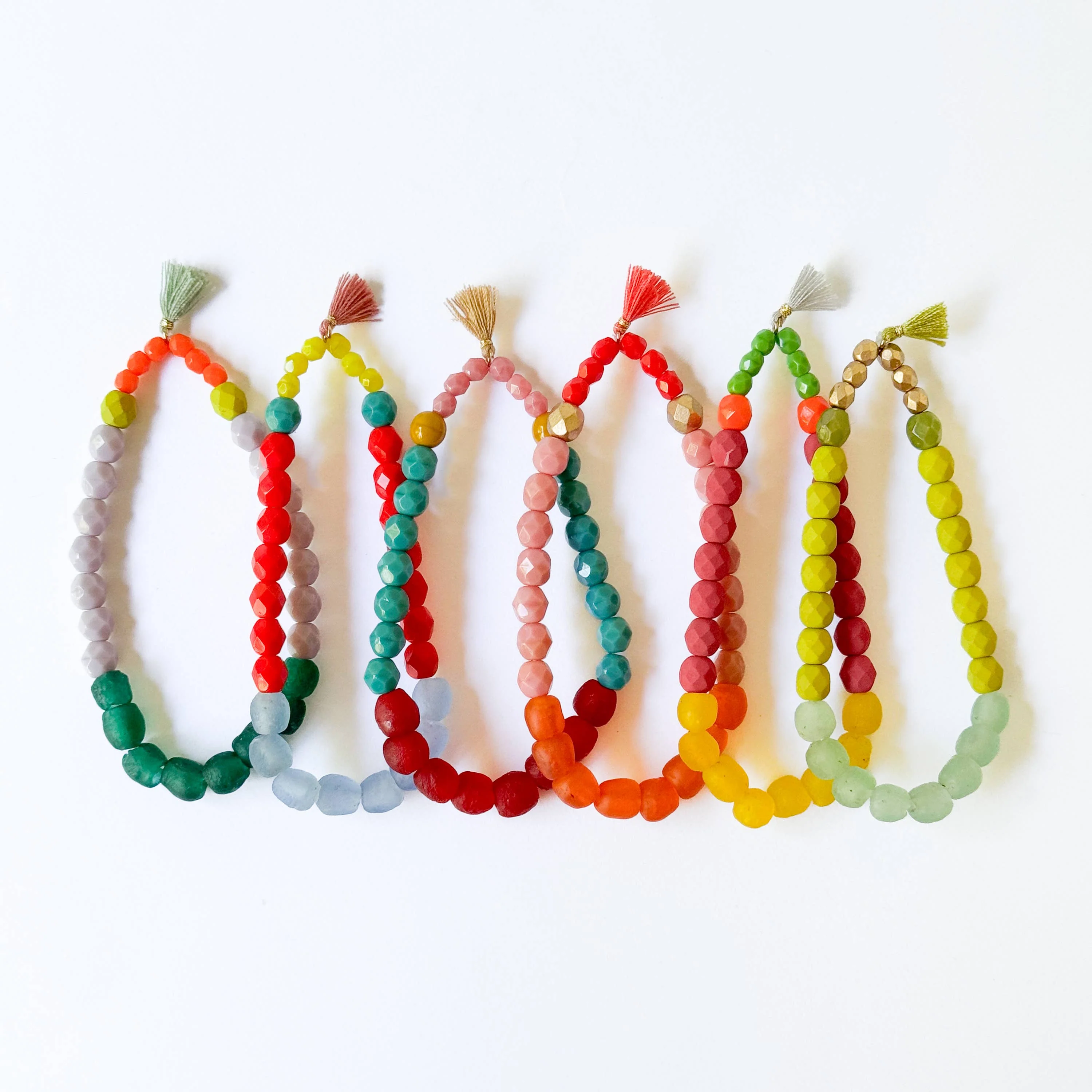 Multicolor Recycled African Glass And Mixed Bead Bracelet - Image 16