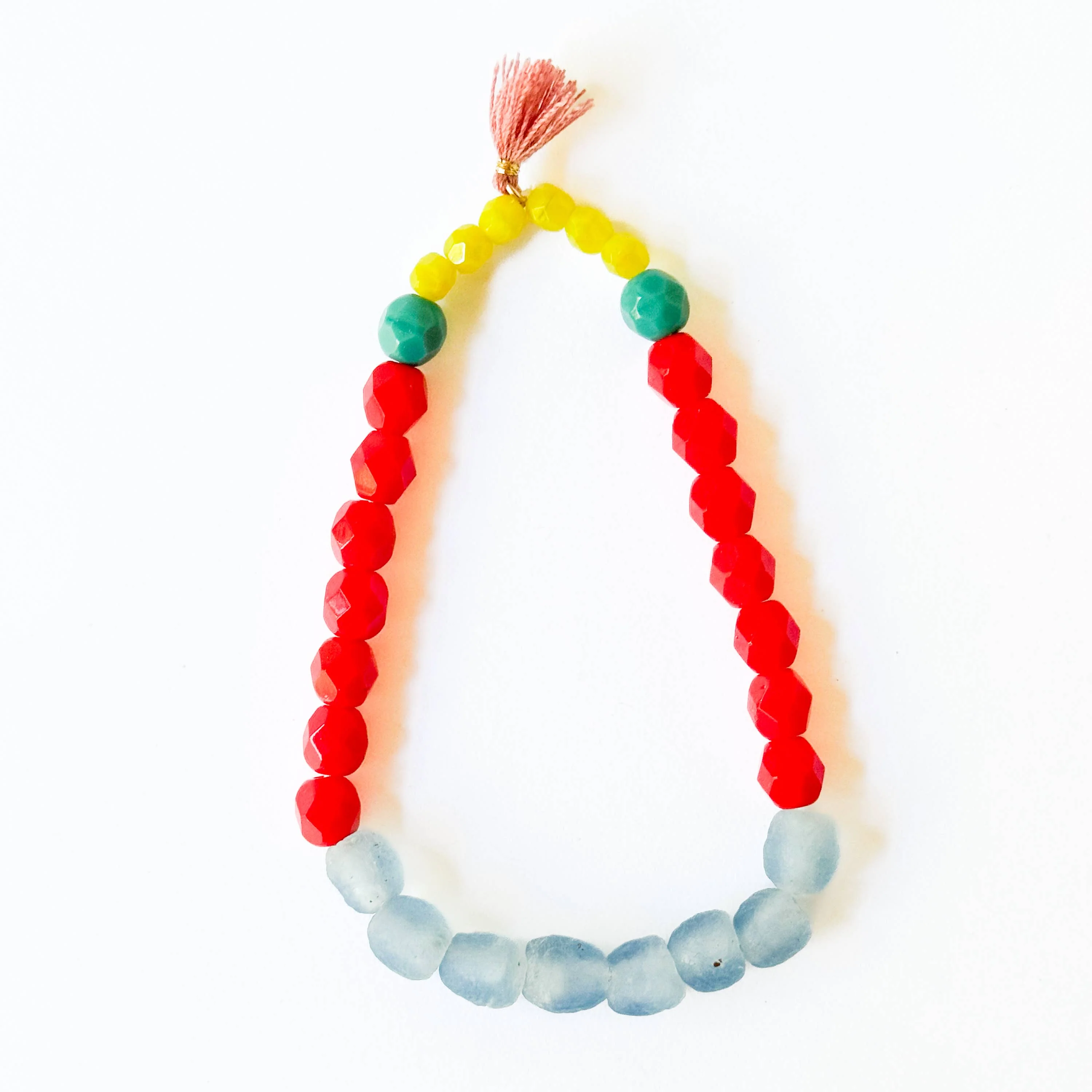 Multicolor Recycled African Glass And Mixed Bead Bracelet - Image 6