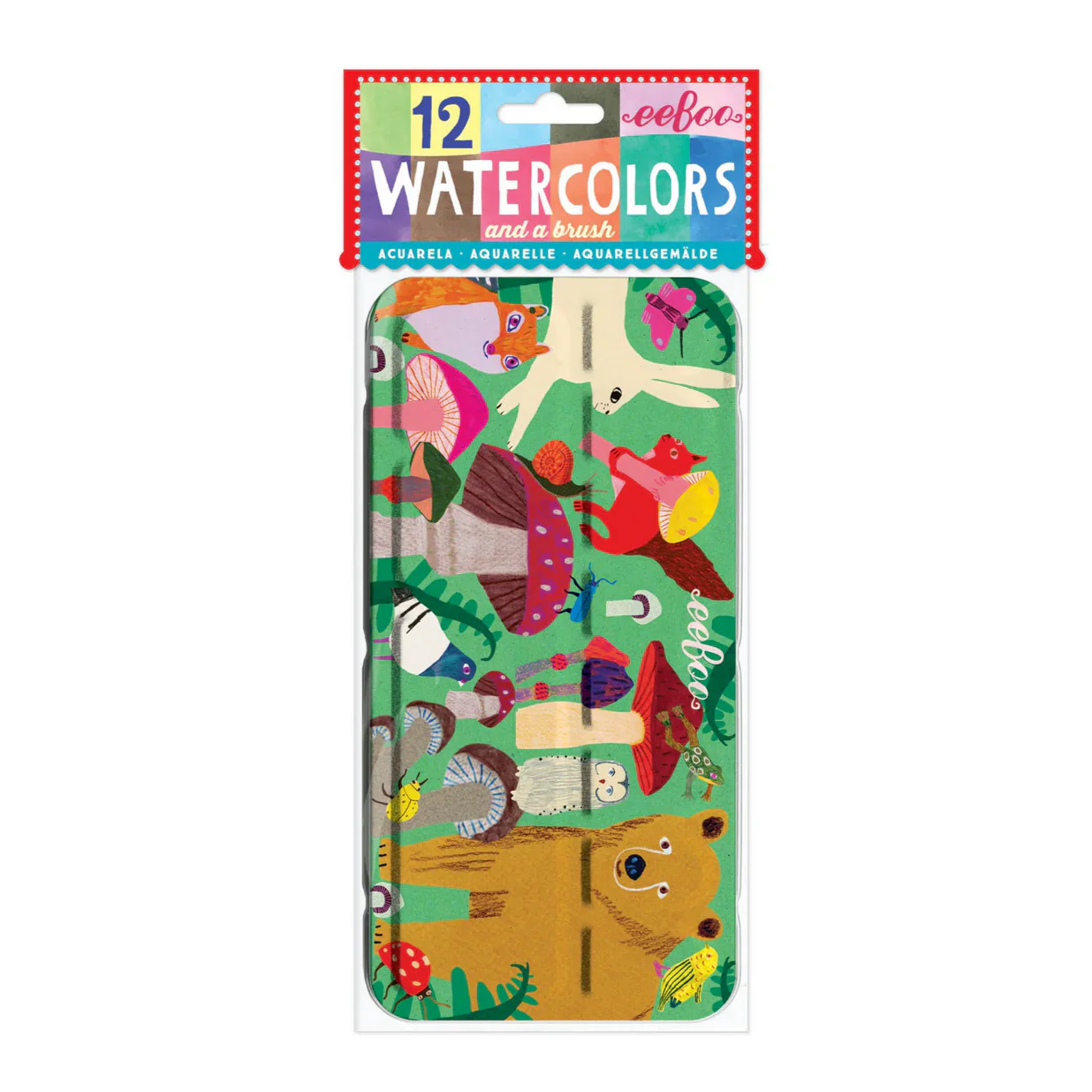 Mushrooms 12 Watercolors Tin