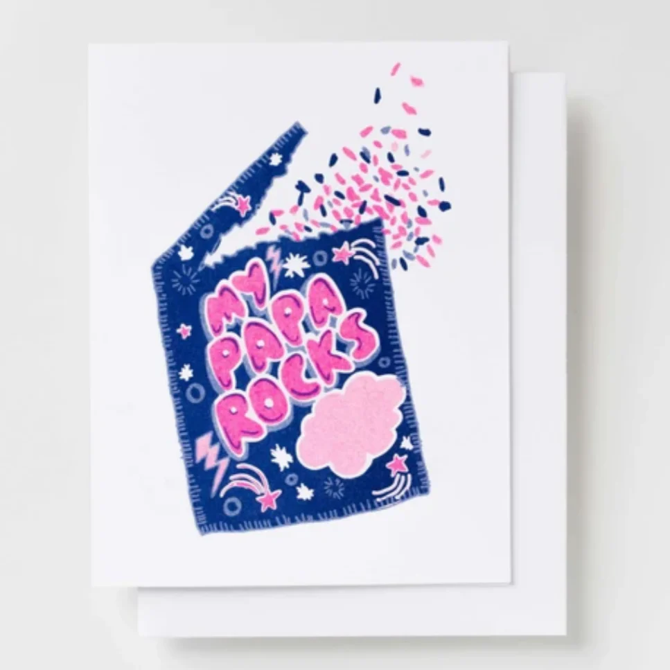 My Papa Rocks -Risograph Card -Father's Day