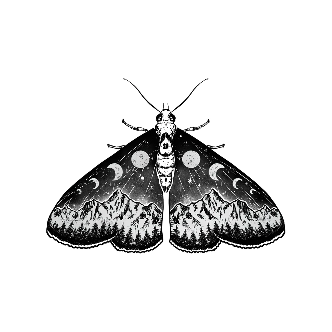Mystic Moth Tattoo Pair