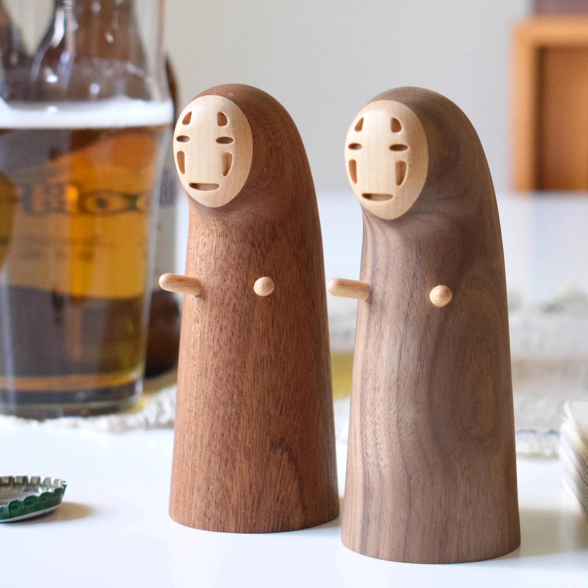 No-Face Bottle Opener - Handcrafted in Black Walnut/Sapele - Image 3