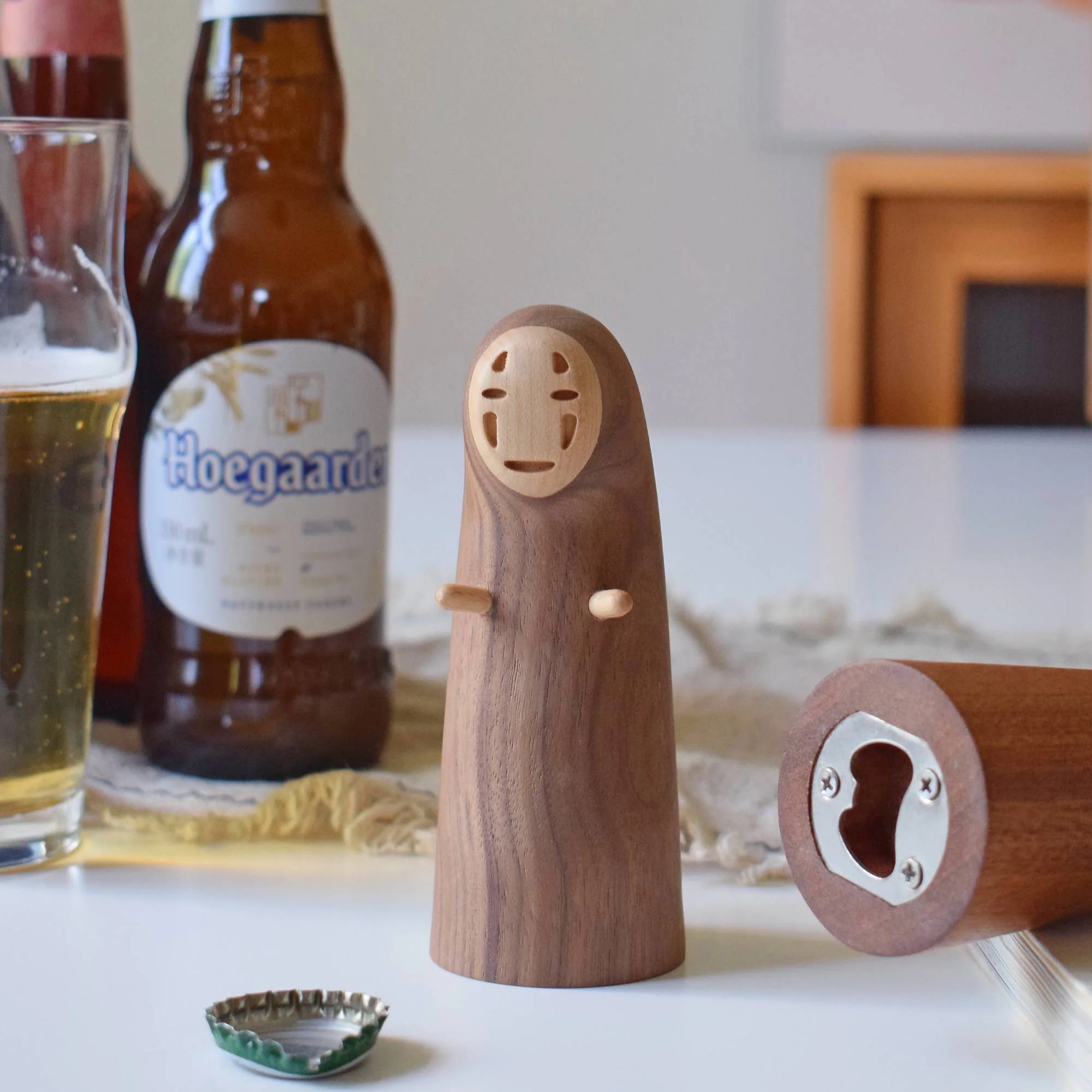 No-Face Bottle Opener - Handcrafted in Black Walnut/Sapele - Image 5