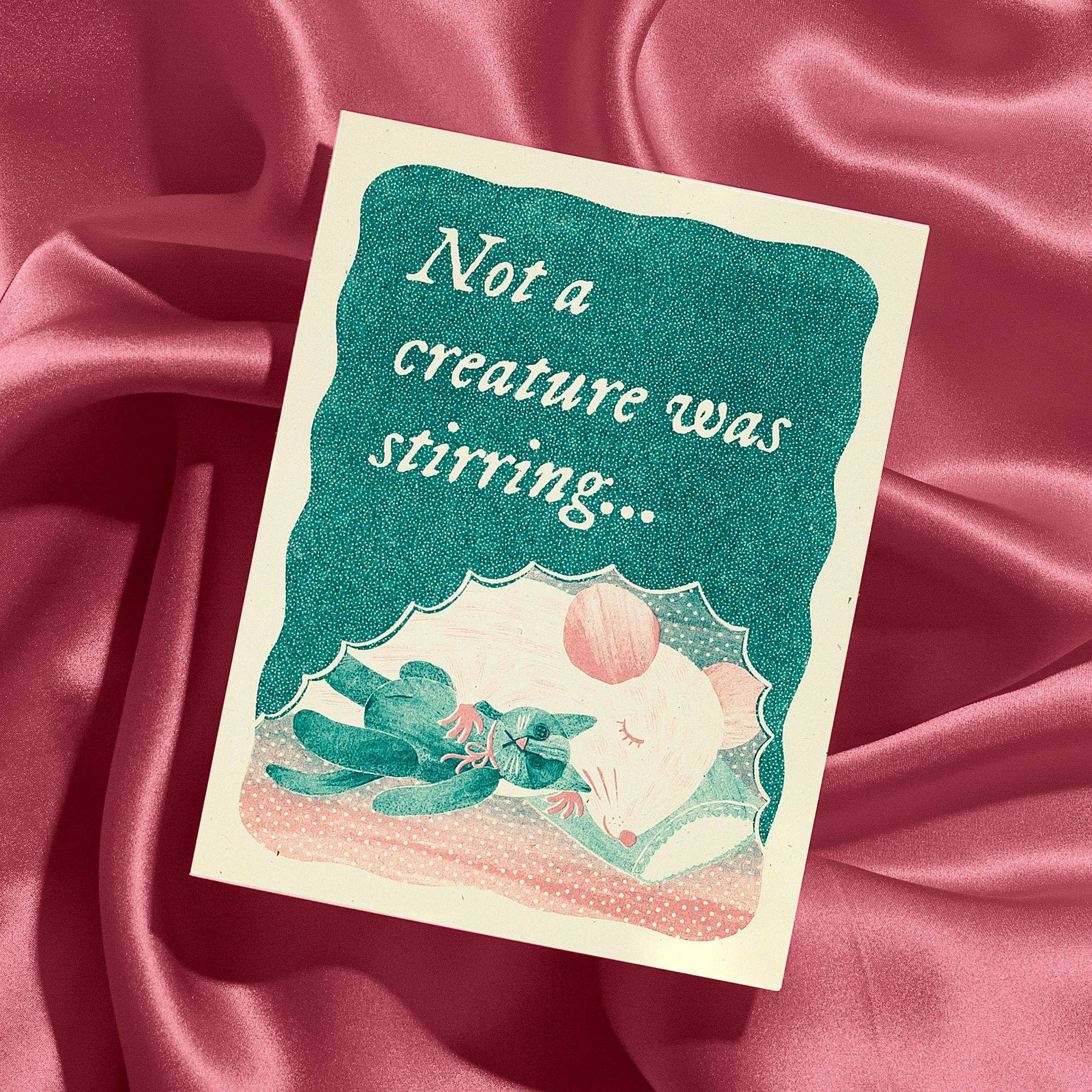 Not a Creature Was Stirring - Risograph Holiday Card - Image 2