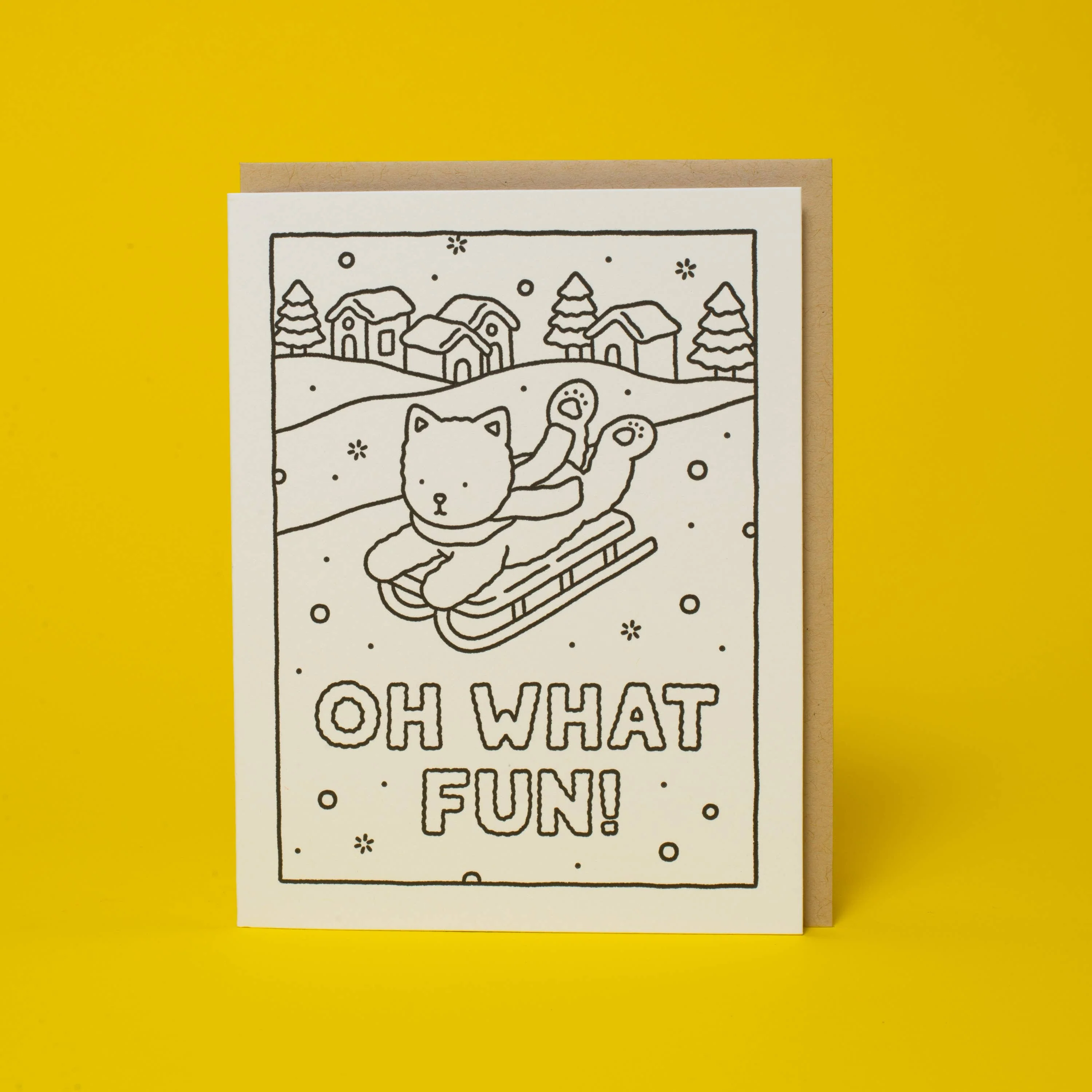 Oh What Fun Sled Holiday Coloring Card by Bobbie Goods  - Image 2