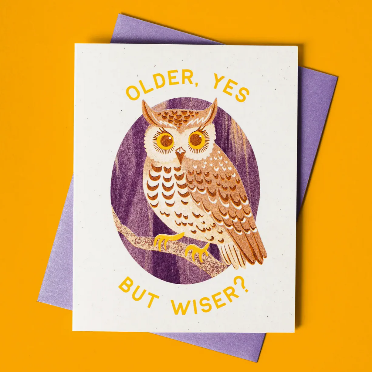 Older Owl- Risograph Card