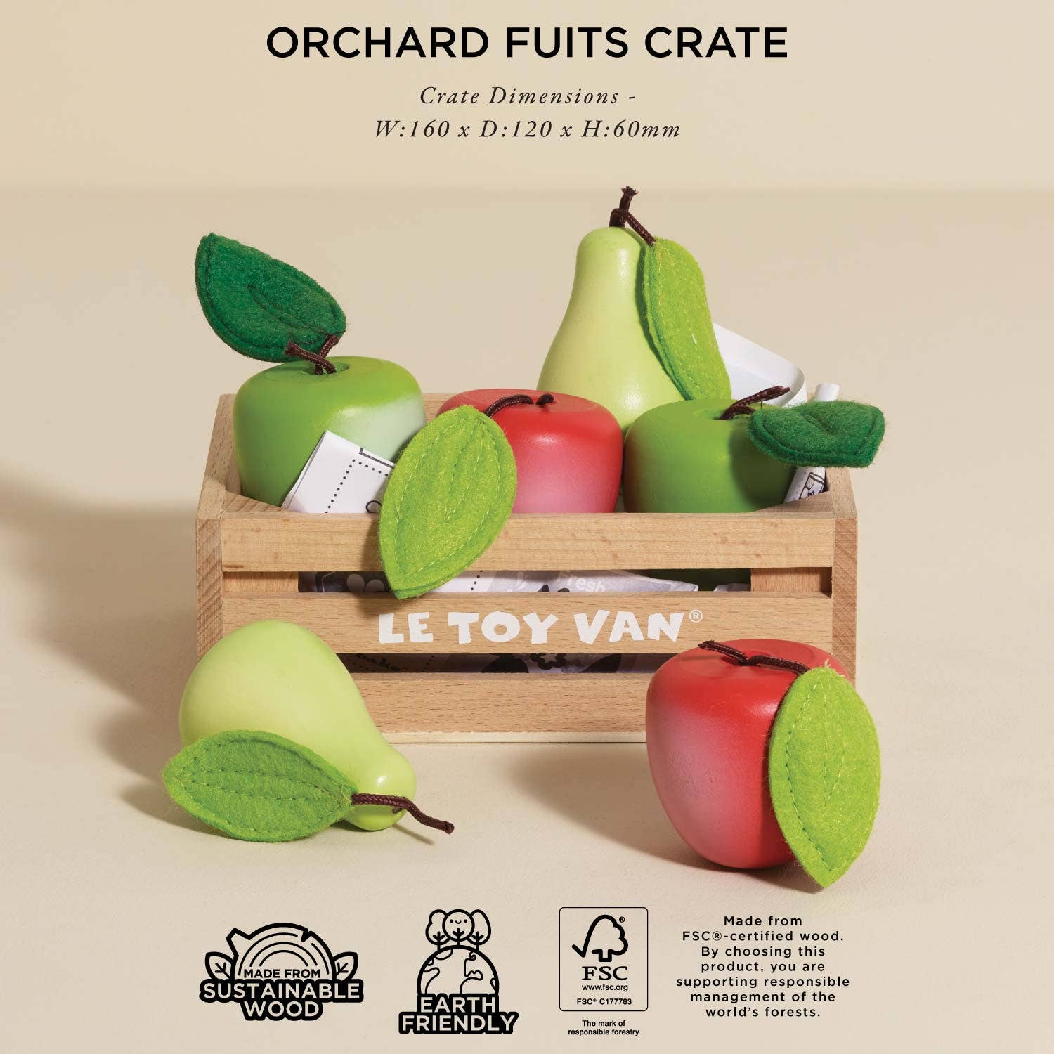 Orchard Fruits Wooden Market Crate - Image 3