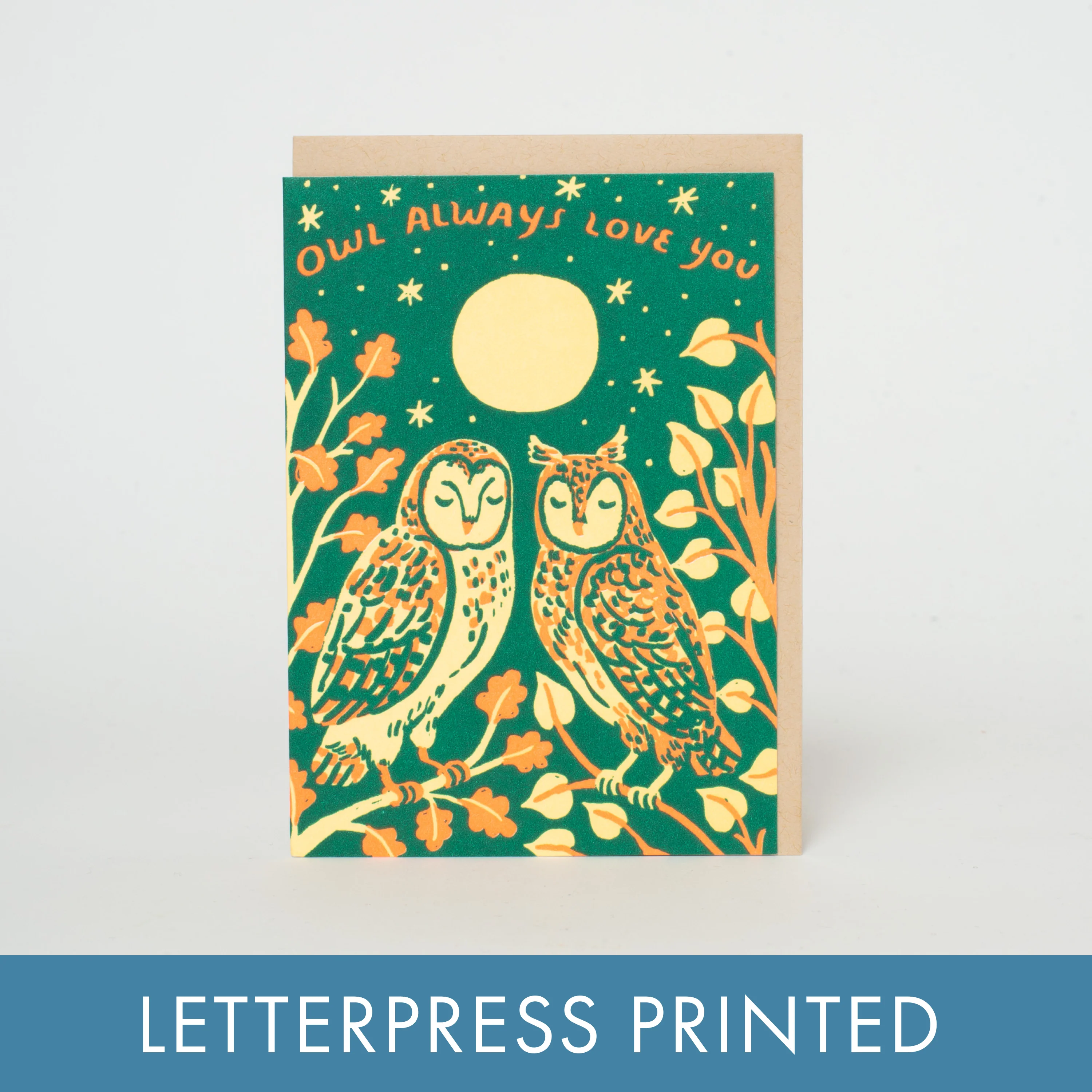 Owl Love Letterpress Card - Phoebe Wahl - Image 2