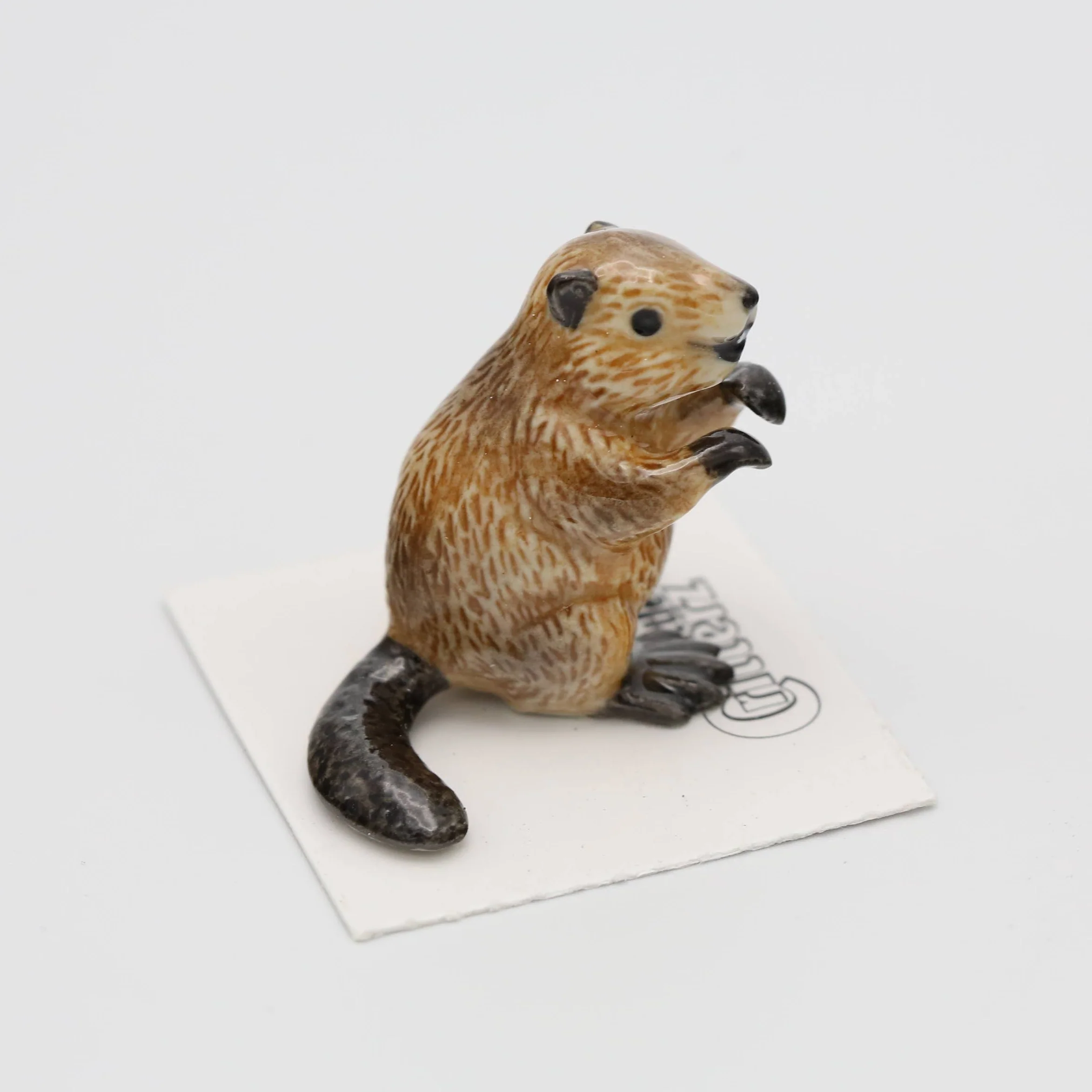 Paddle Beaver Porcelain Decorative Figurine Miniature - Image 2