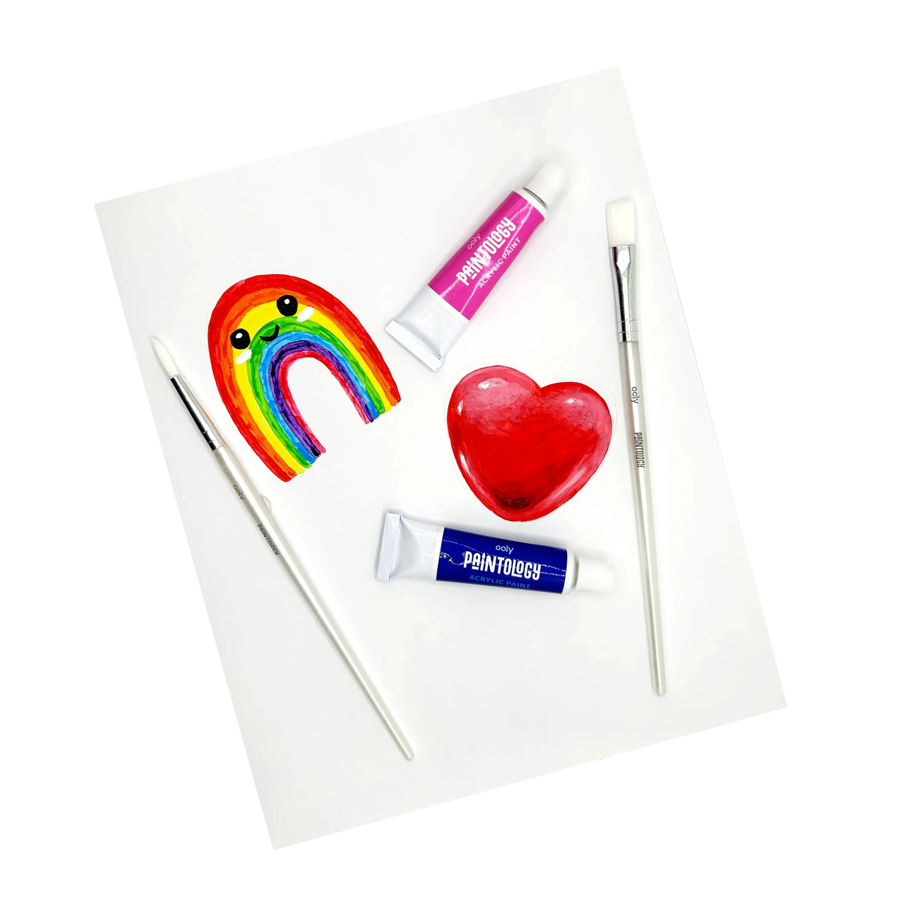Paintology Acrylic Paints + 2 Brushes - Classic Colors - Image 2